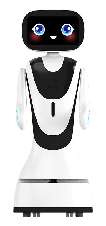 Timo / Xiaoyu reception and guidance robot in a clean complete product view