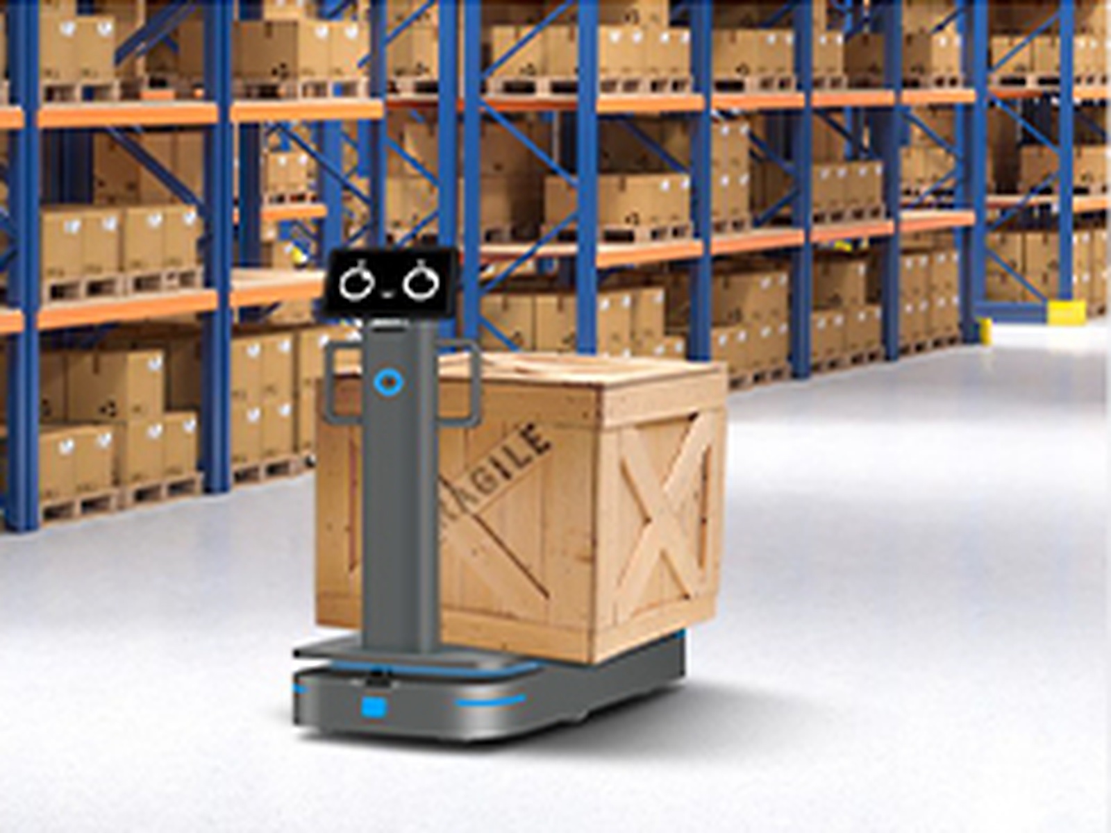 Oxbot Factory Delivery Robot in a warehouse movement environment